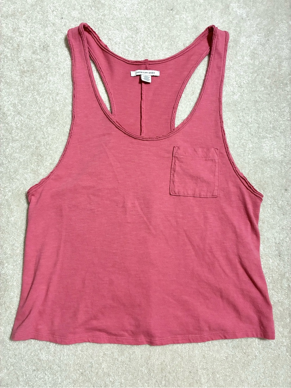 American Eagle Outfitters Rose Pink Racerback Pocket Tank